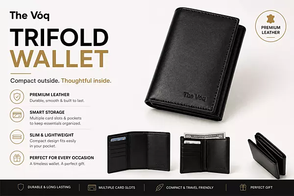Premium Genuine Leather Trifold Wallet for Men TF-1
