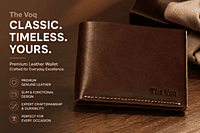 Brown Leather Men’s Wallet – Slim Bifold Classic Casual Wallet R-1