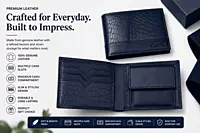 Premium Two-Tone Crocodile Print Genuine Leather Wallet for Men CL-1